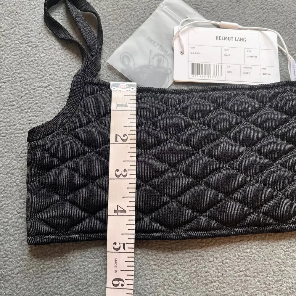 NWT Helmut Lang Womens Quilt Bra Size XS Small Black Bralette Retail $175